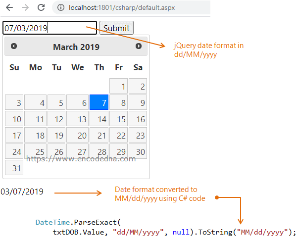 How To Convert Dd Mm Yyyy Date Format To Mm Dd Yyyy In Asp Net C And Vb Net