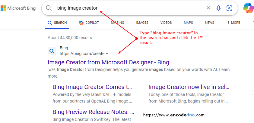 search bing image creator