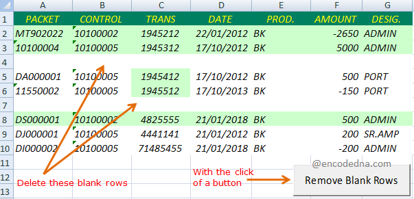 Excel VBA Delete Blank Rows In Excel With The Click Of A Button