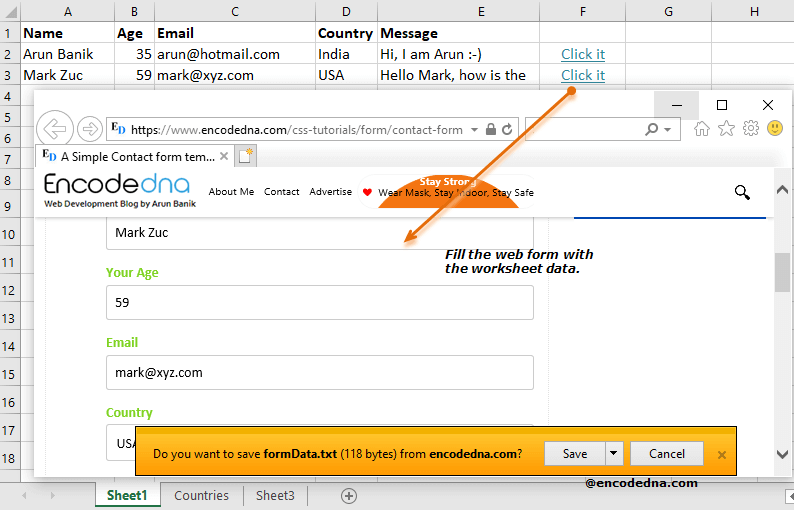 Fill In Form From Excel Data 