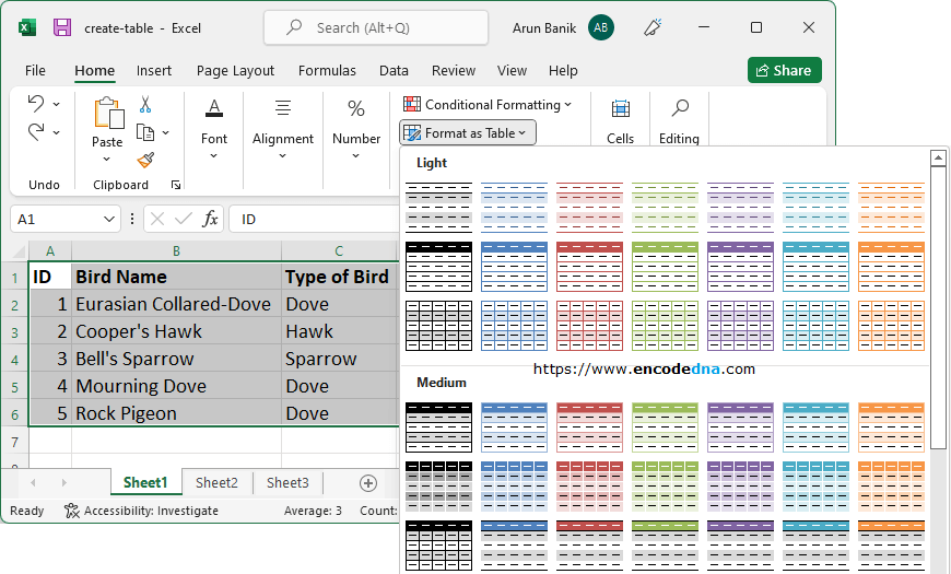 Excel Convert Worksheet Data Into A Table Using VBA