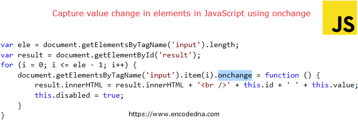 Capture Value Changes In JavaScript Using Onchange Attribute