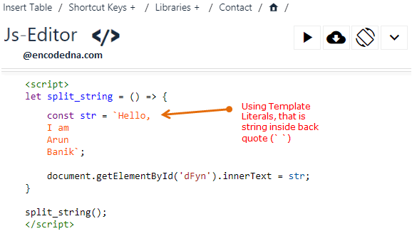 Split A String Into Multiple Lines In A Web Page Using JavaScript