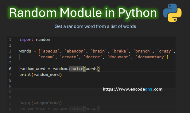 random module example in python