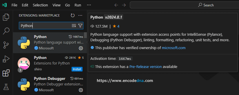 microsoft python extension