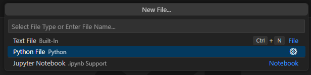 select python file in vscode